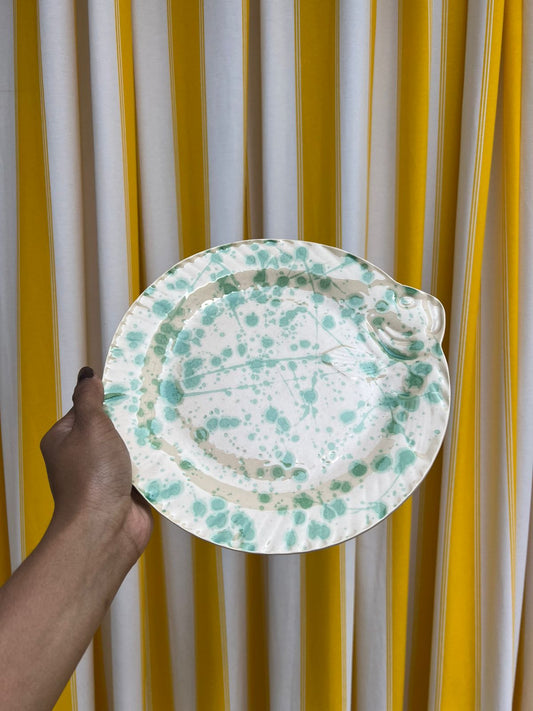 Prato Raso Peixe Respingos Verde