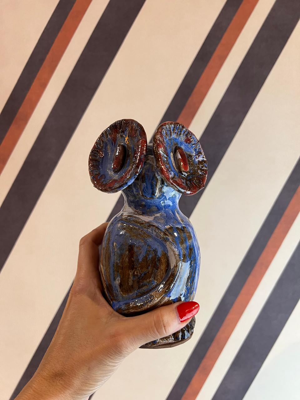 Coruja em Cerâmica Artesanal P