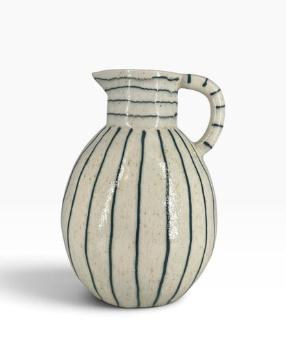 Vaso Jarra Cerâmica Listras Verde