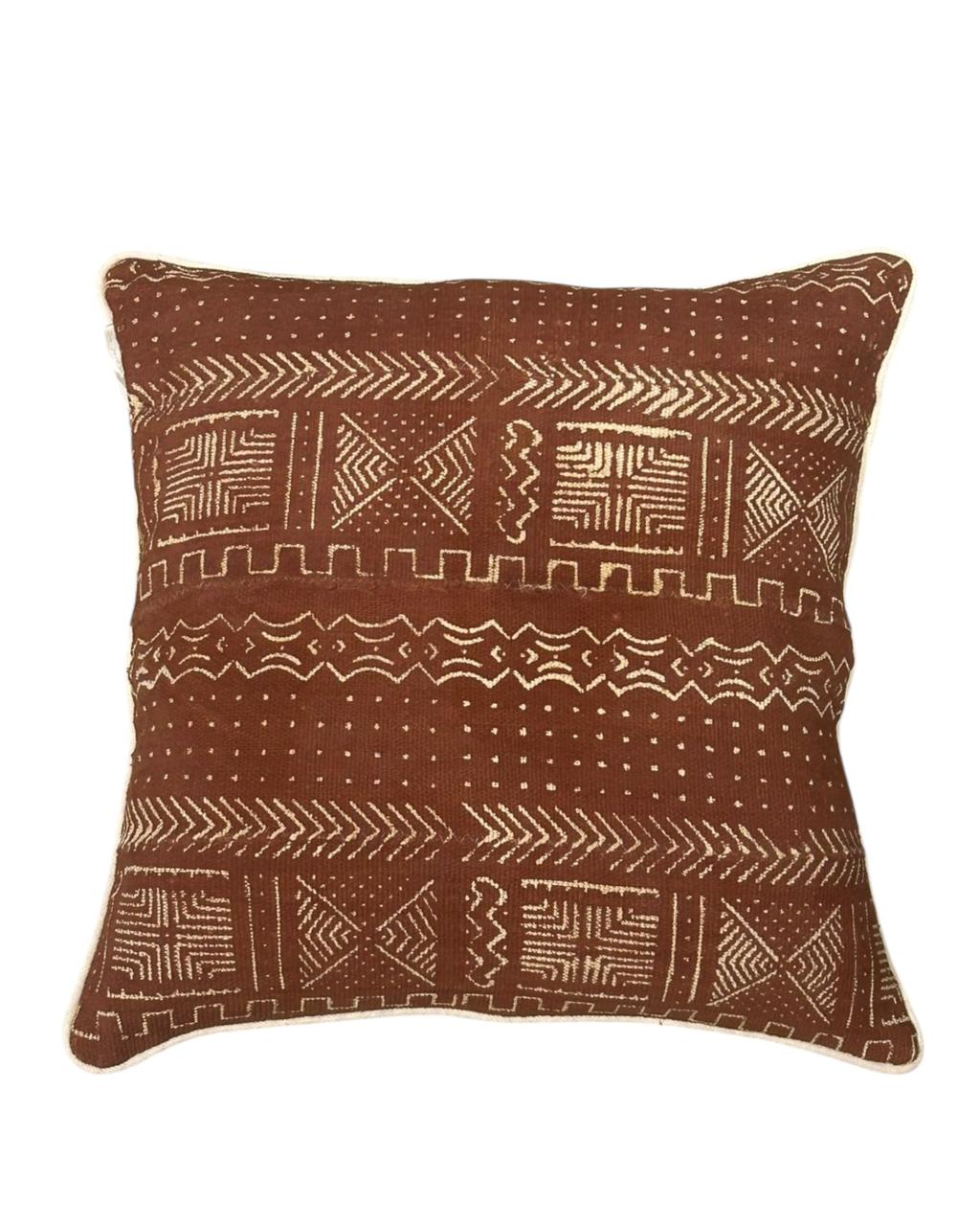 Almofada Bogolan Burkina Faso 46 Terracota 50x50