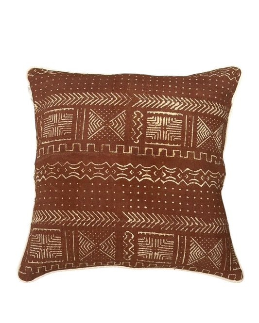 Almofada Bogolan Burkina Faso 46 Terracota 50x50