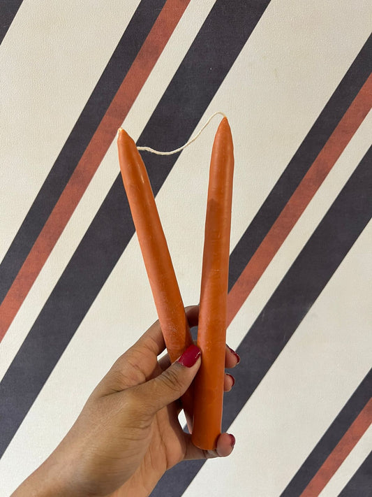 Par de Velas Bastão Terracota