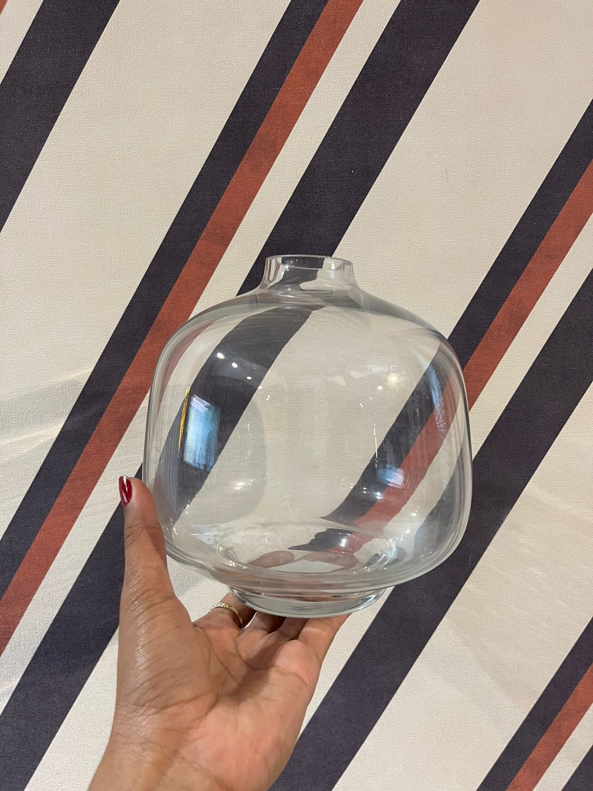 Vaso Vidro bojudo transparente P