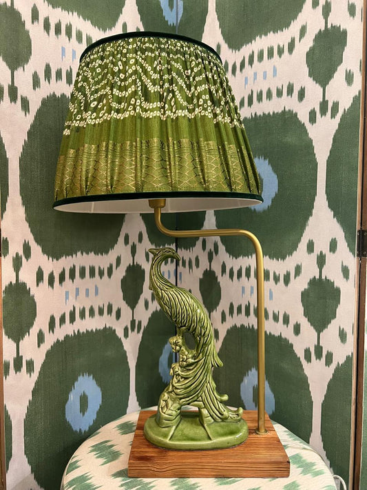 Base Abajur Pavão Verde