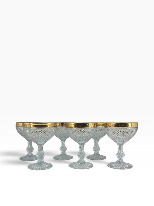 Jogo de 6 Taças Champagne Ouro