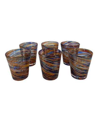 Set de 6 copos Espiral Azul e Ambar