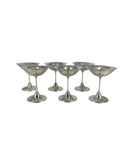 Set de 6 Taças em Metal Prateado