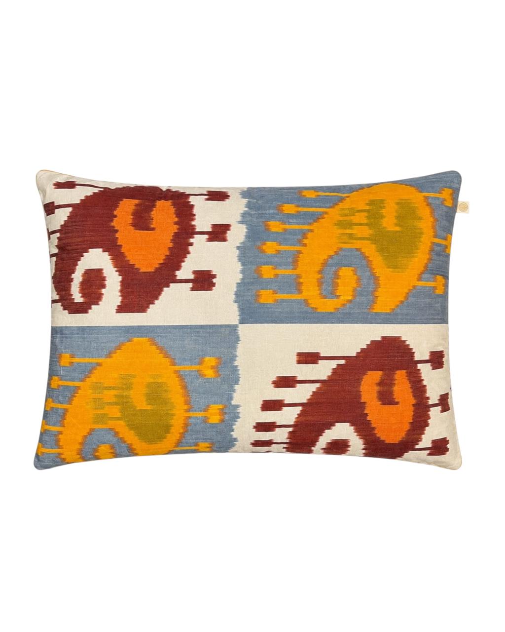 Almofada Ikat Algodão c/ Seda Paisley 50x70