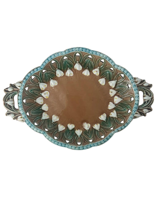 Fruteira Oval Cerâmica Art Nouveau Majoliva