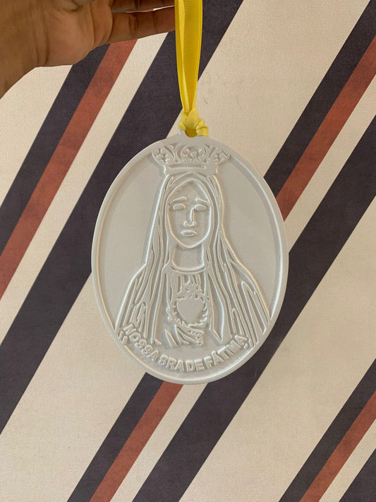 Medalha Nossa Sra De Fátima G - Branca