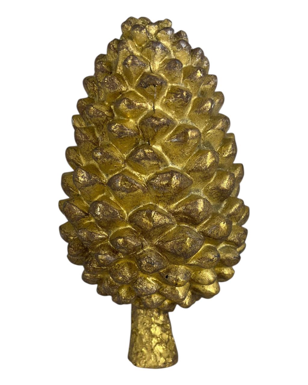 Pinha Decorativa em Resina Dourada P