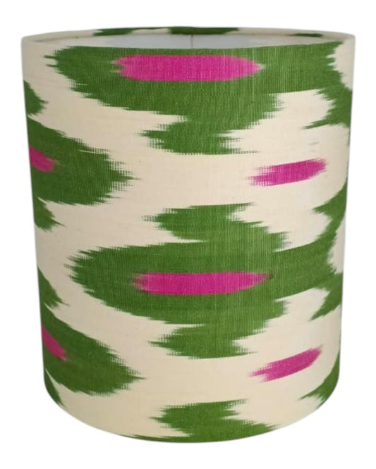 Cúpula Ikat Rosa/Verde/Branco 18x20