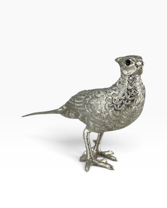 Escultura Pássaro Prata  G
