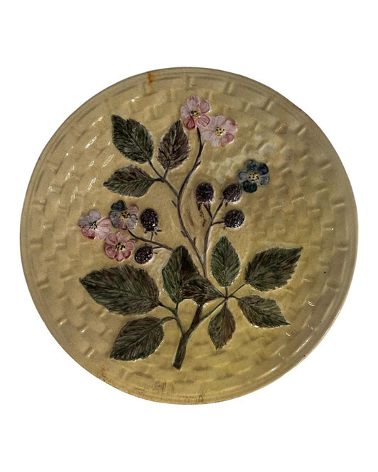 Prato Antigo Majolica Datado De 1957 - Pintado A Mao