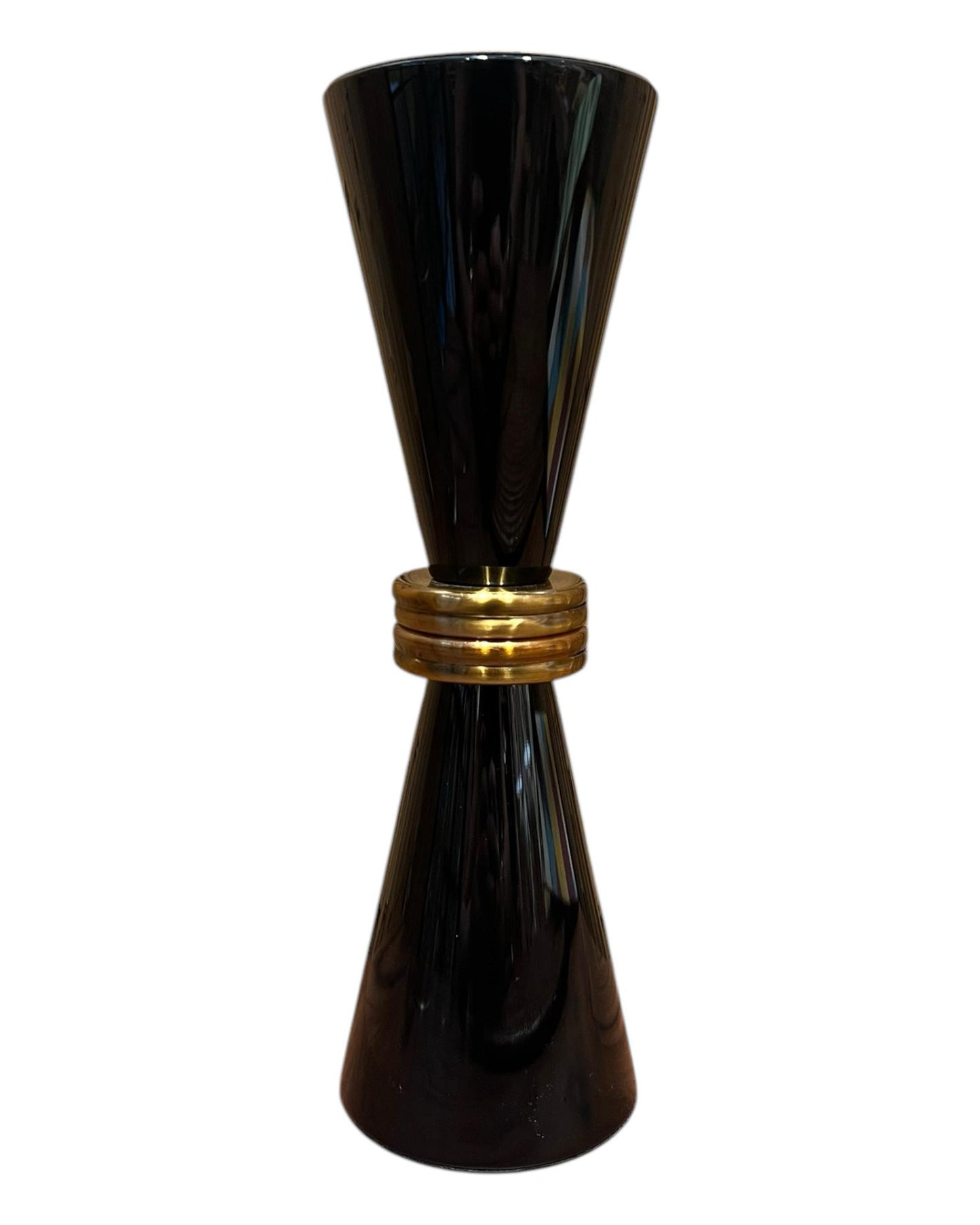 Castiçal Retro Preto e Ouro