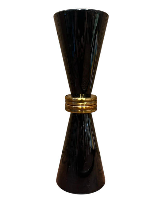 Castiçal Retro Preto e Ouro