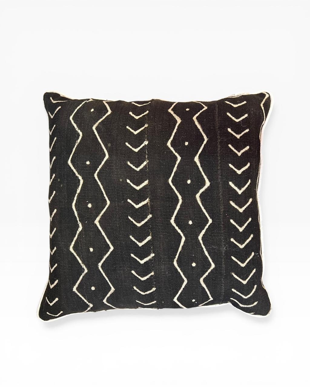 Almofada Bogolan Burkina Faso 35 Preto 50x50