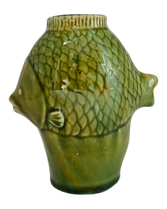 Vaso Peixe em cerâmica Verde
