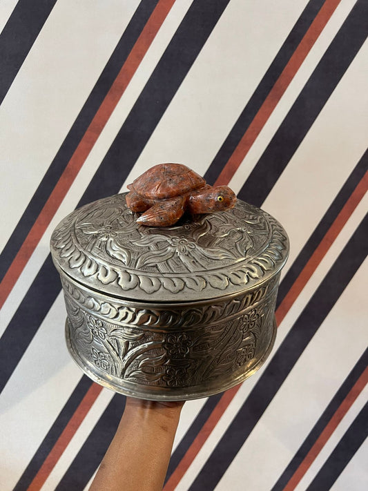 Caixa em Alpaca G Tartaruga Calcita