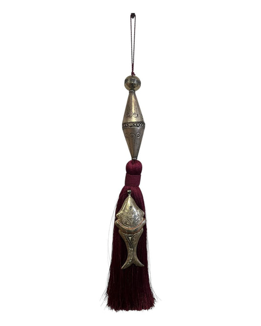 Tassel Peixe Bordô e Prata