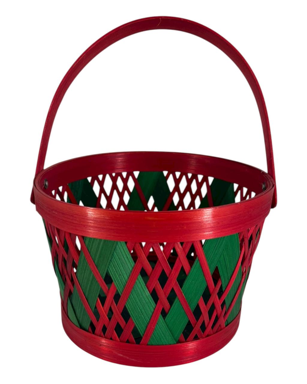 Conjunto de 3 Cestas Decorativas de Natal c/ alças