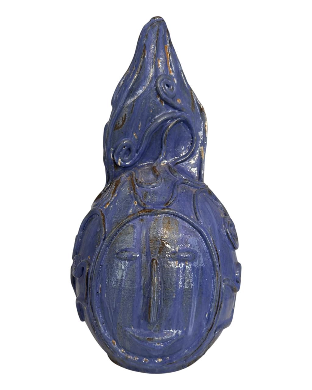 Cabeça em Cerâmica Azul