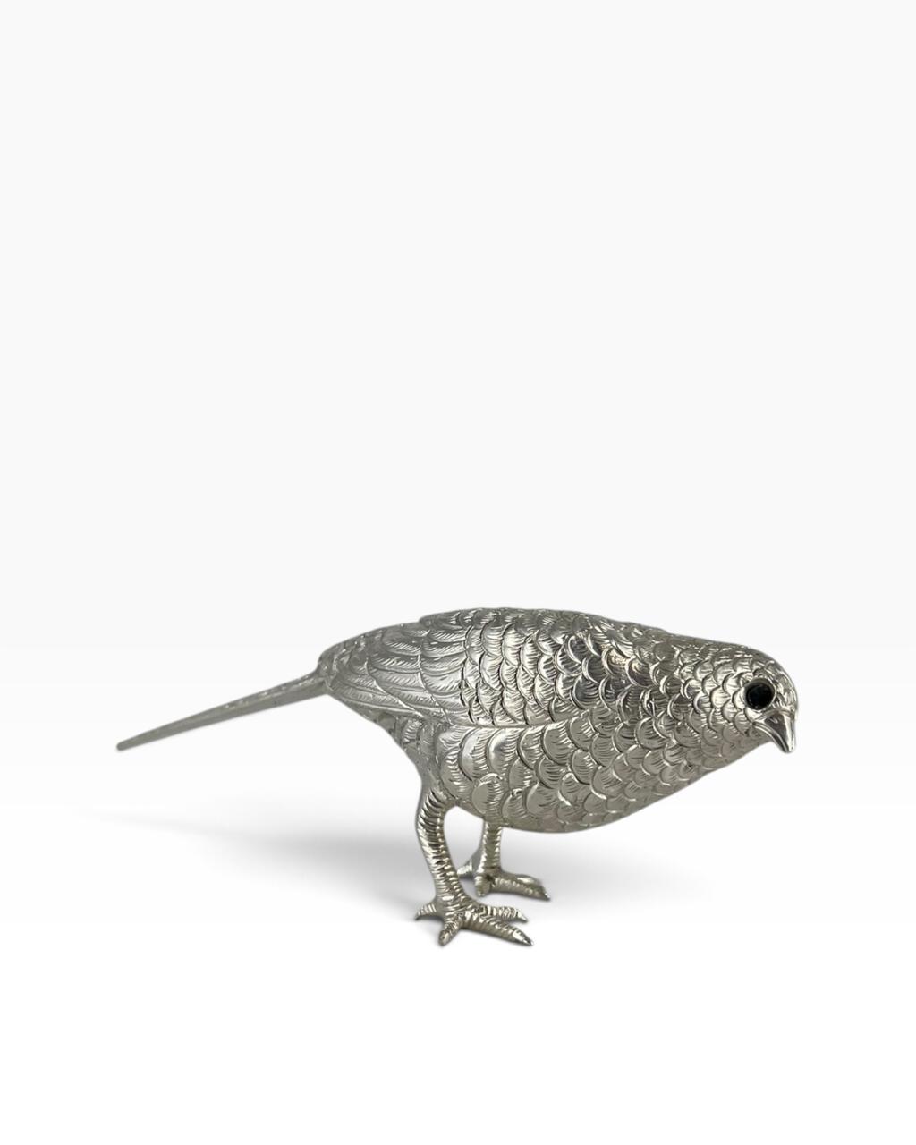 Escultura Pássaro Prata  P