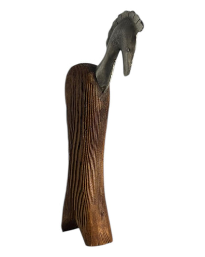 Escultura Cavalo c/ Madeira