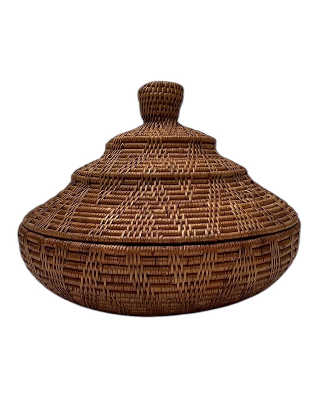 Cesto Com Tampa Rattan M