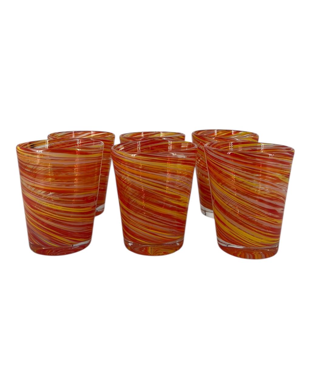 Set de 6 copos Espiral Laranja