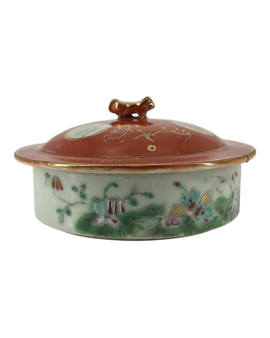 Caixa Oriental em Porcelana Pintada a mão