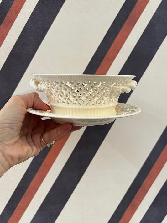 Fruteira Trança Lace c/ Prato Royal Creamware