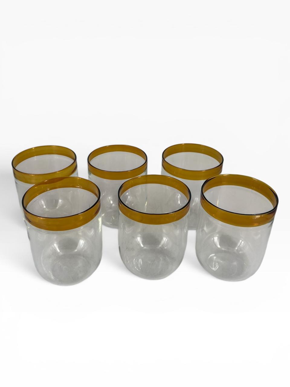 Set de 6 Copos Linear Amarelo