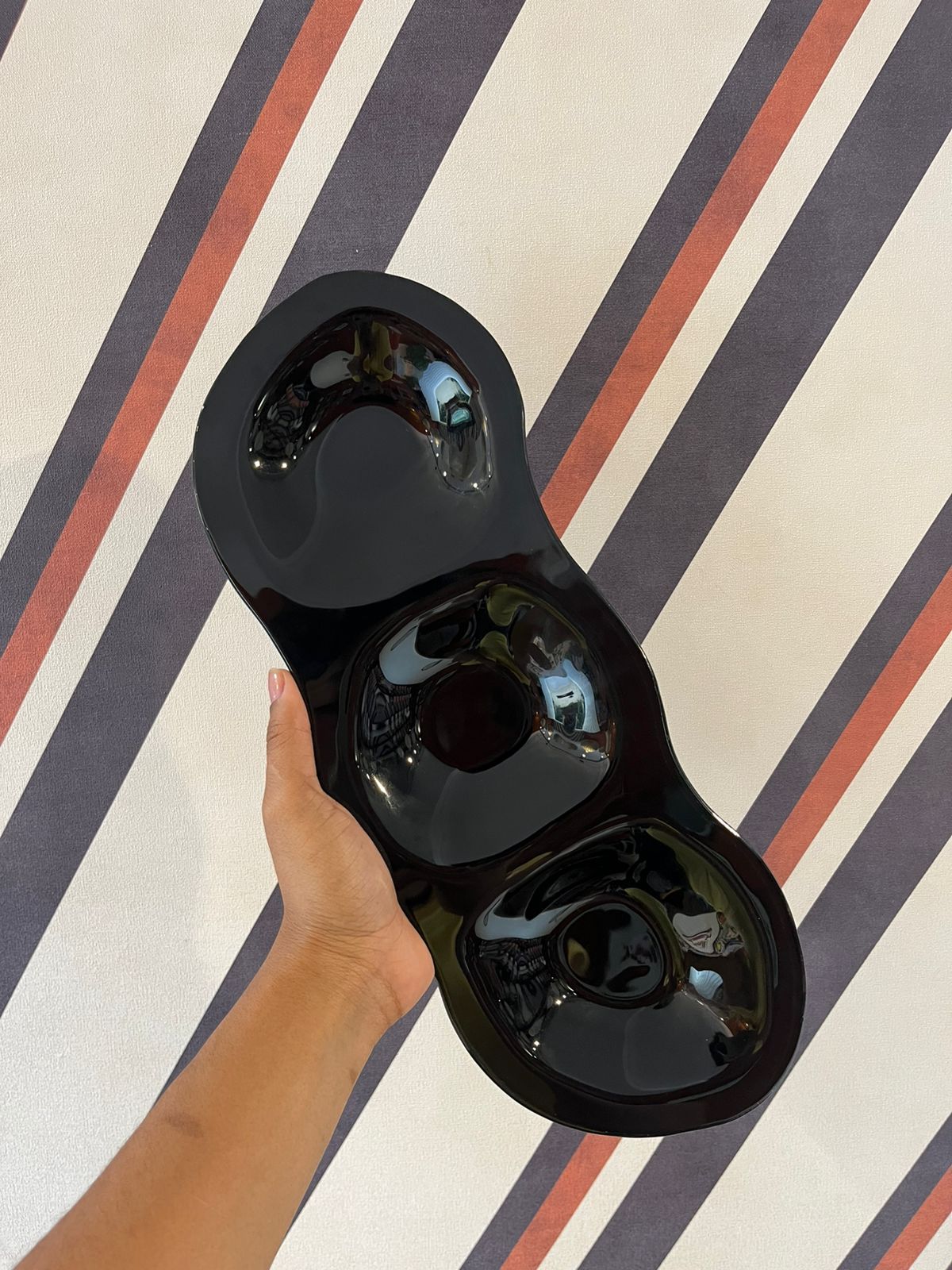 Centro De Mesa Orgânico 3 Divisões Preto