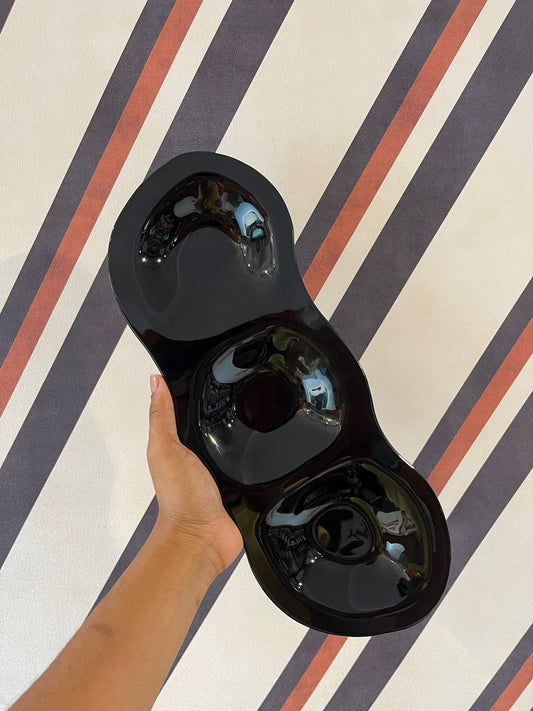 Centro De Mesa Orgânico 3 Divisões Preto