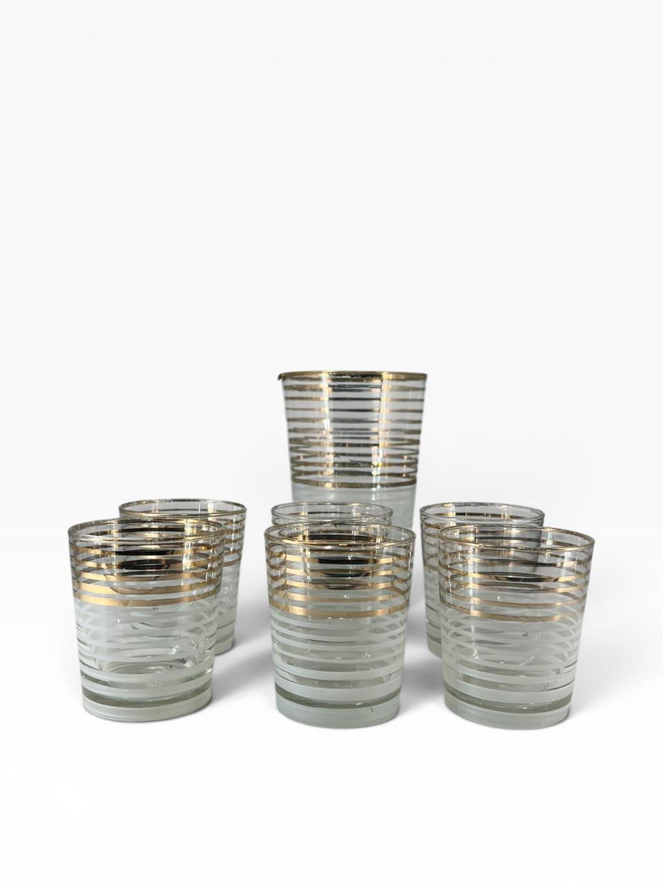Jogo 6 Copos com Jarra Vintage