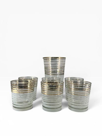 Jogo 6 Copos com Jarra Vintage
