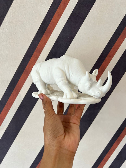 Estatueta Rhino Blanc