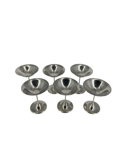 Set de 6 Taças em Metal Prateado