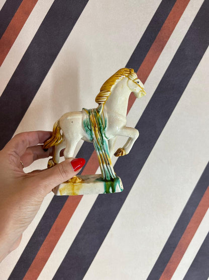 Escultura Cavalo Chinês Branco