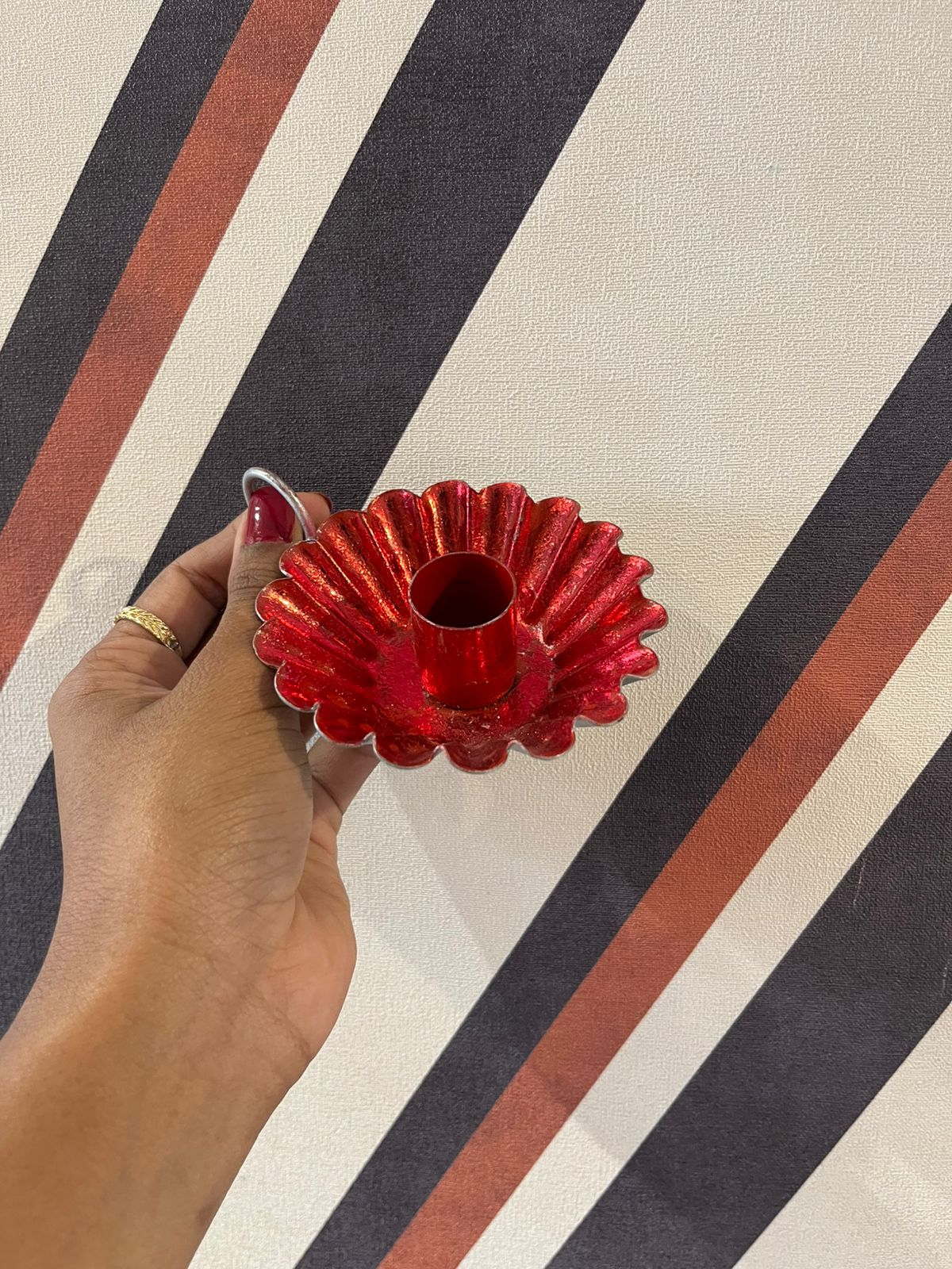 Castiçal Laminado Vermelho P