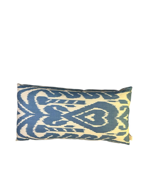 Almofada Ikat Azul e Branco 70x35