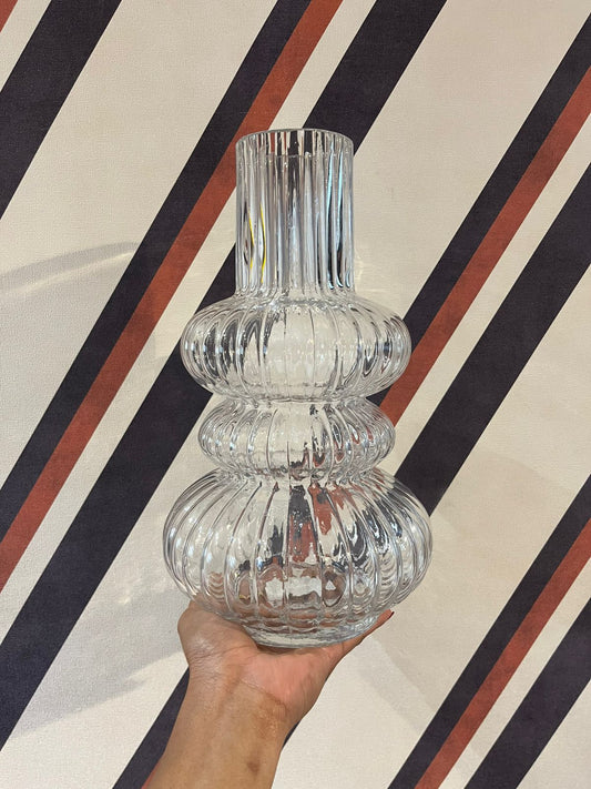 Vaso Vidro Bojudo 3 niveis transparente M