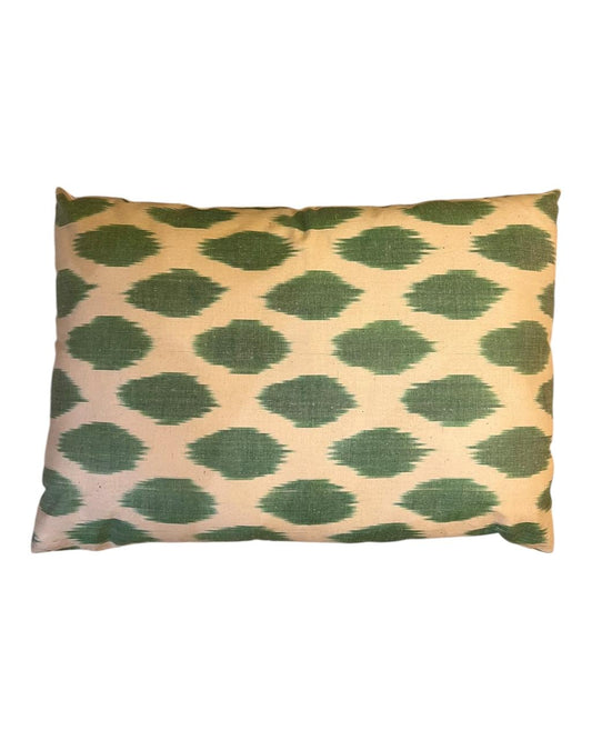 Almofada Ikat Pois Verde