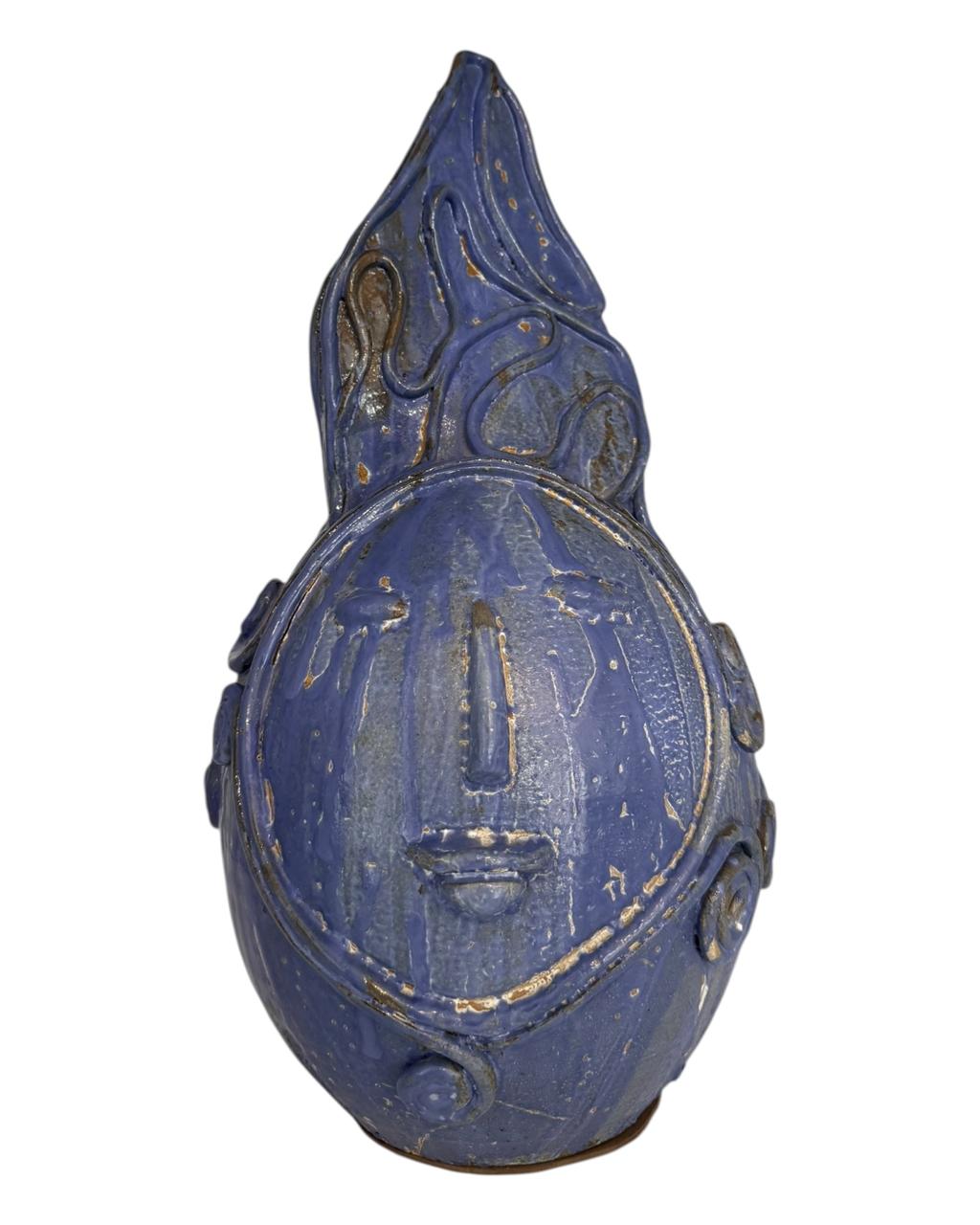 Cabeça em Cerâmica Azul