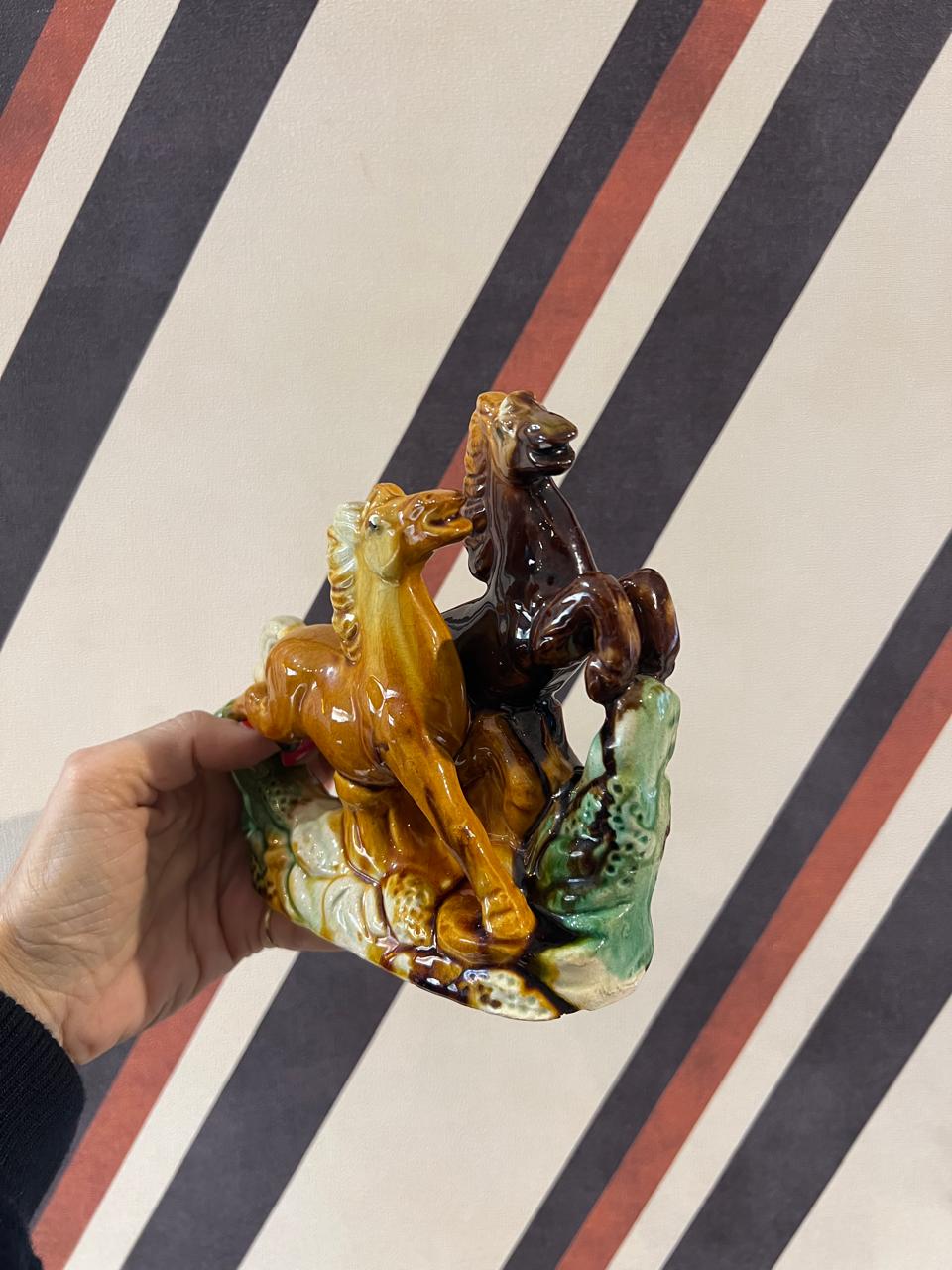 Escultura Cavalos Chinês