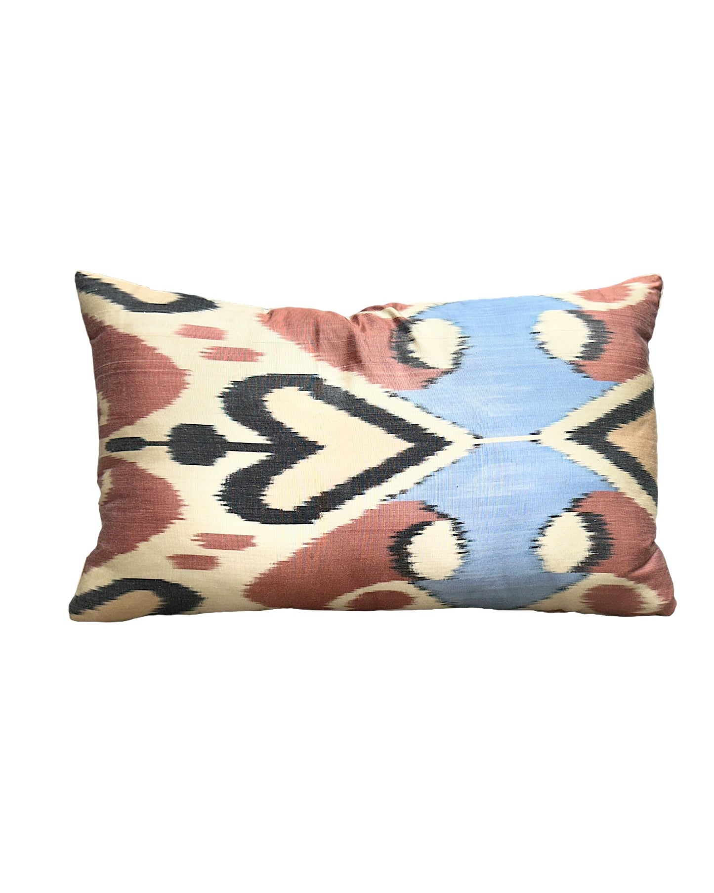 Almofada Ikat Detalhe Azul e Off White 65x40