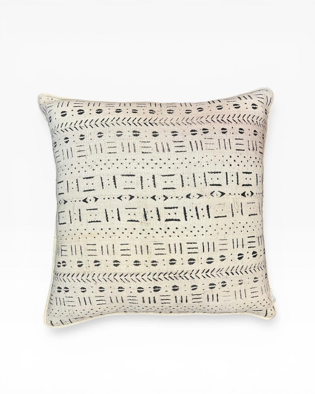 Almofada Bogolan Burkina Faso 23 branco 50x50