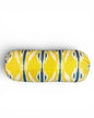 Almofada Rolo Ikat  Azul  e Amarelo 40x15