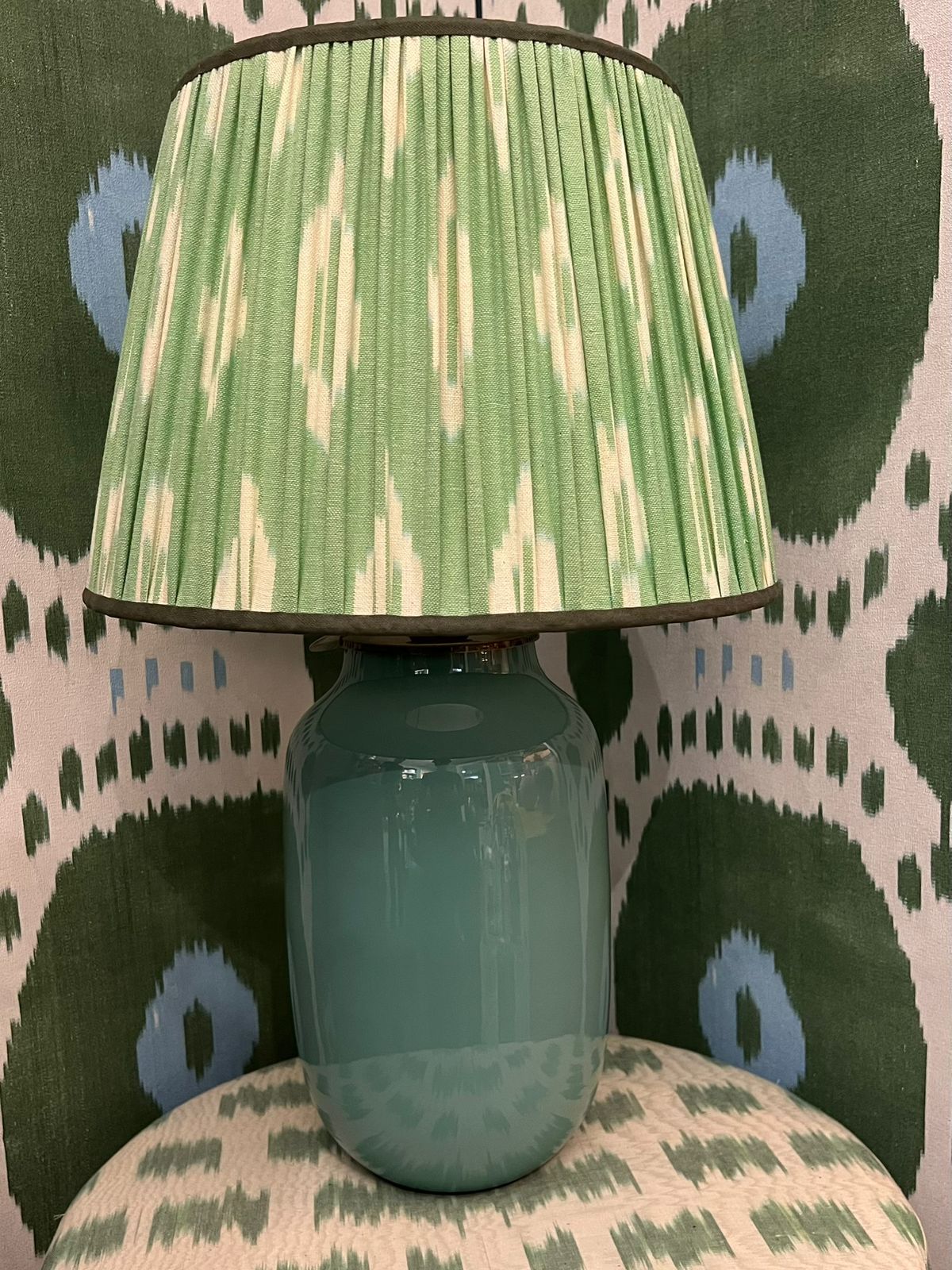 Cúpula Plissada Ikat Verde  A26X25X37